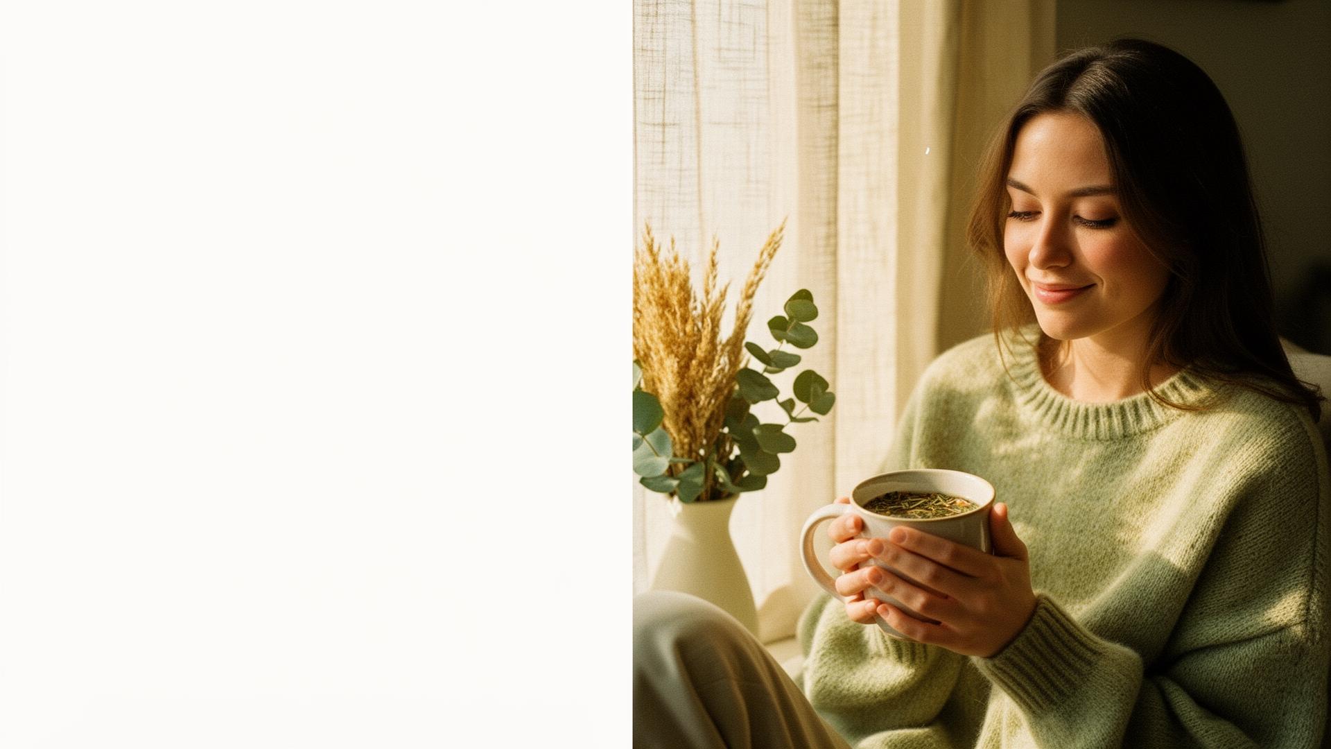 A woman taking a quiet moment for herself